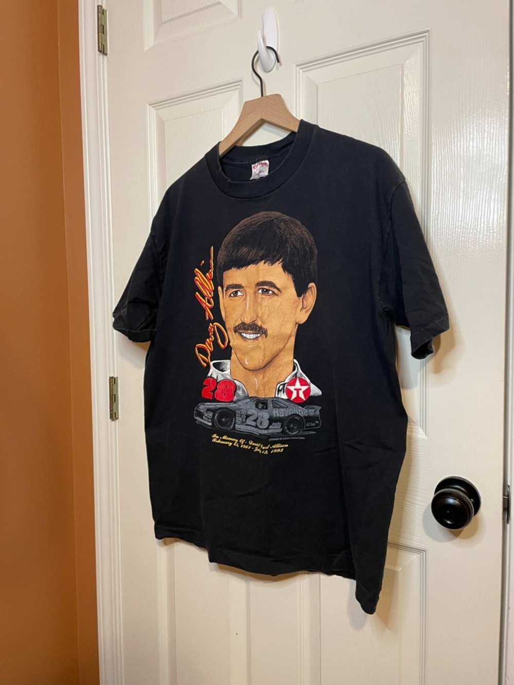 Dave Allison Vintage Single Stitch NASCAR Memorial Tee #28 Size XL - Picture 2 of 11